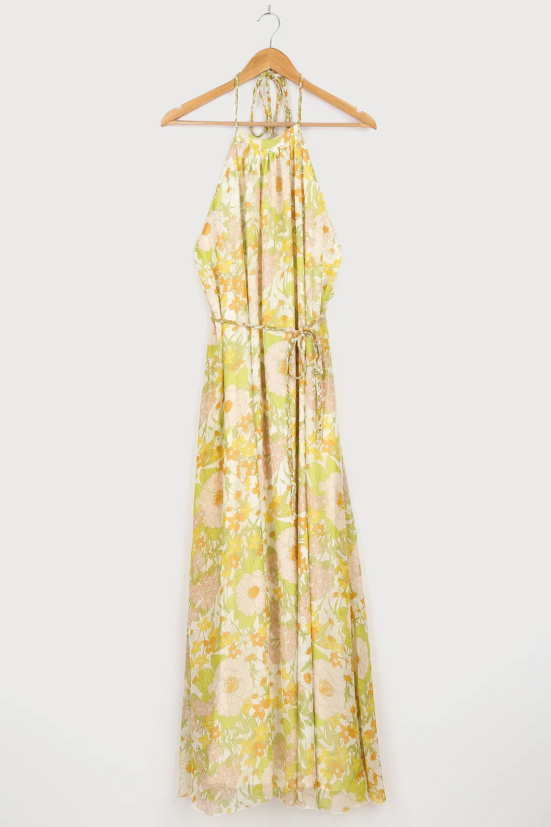 Feeling Splendid Green Multi Floral Print Halter Maxi Dress | Lulus (US)