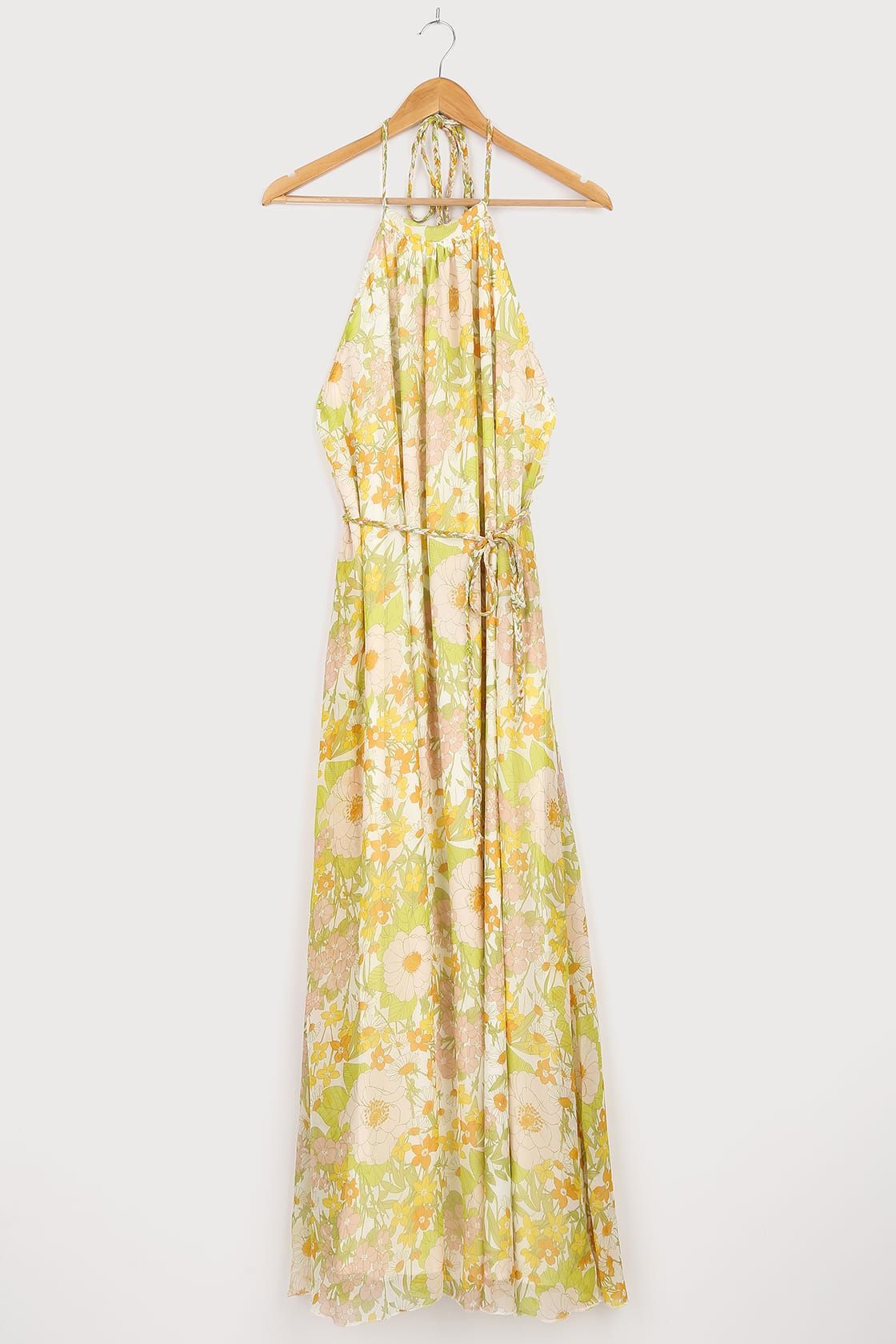 Feeling Splendid Green Multi Floral Print Halter Maxi Dress | Lulus (US)