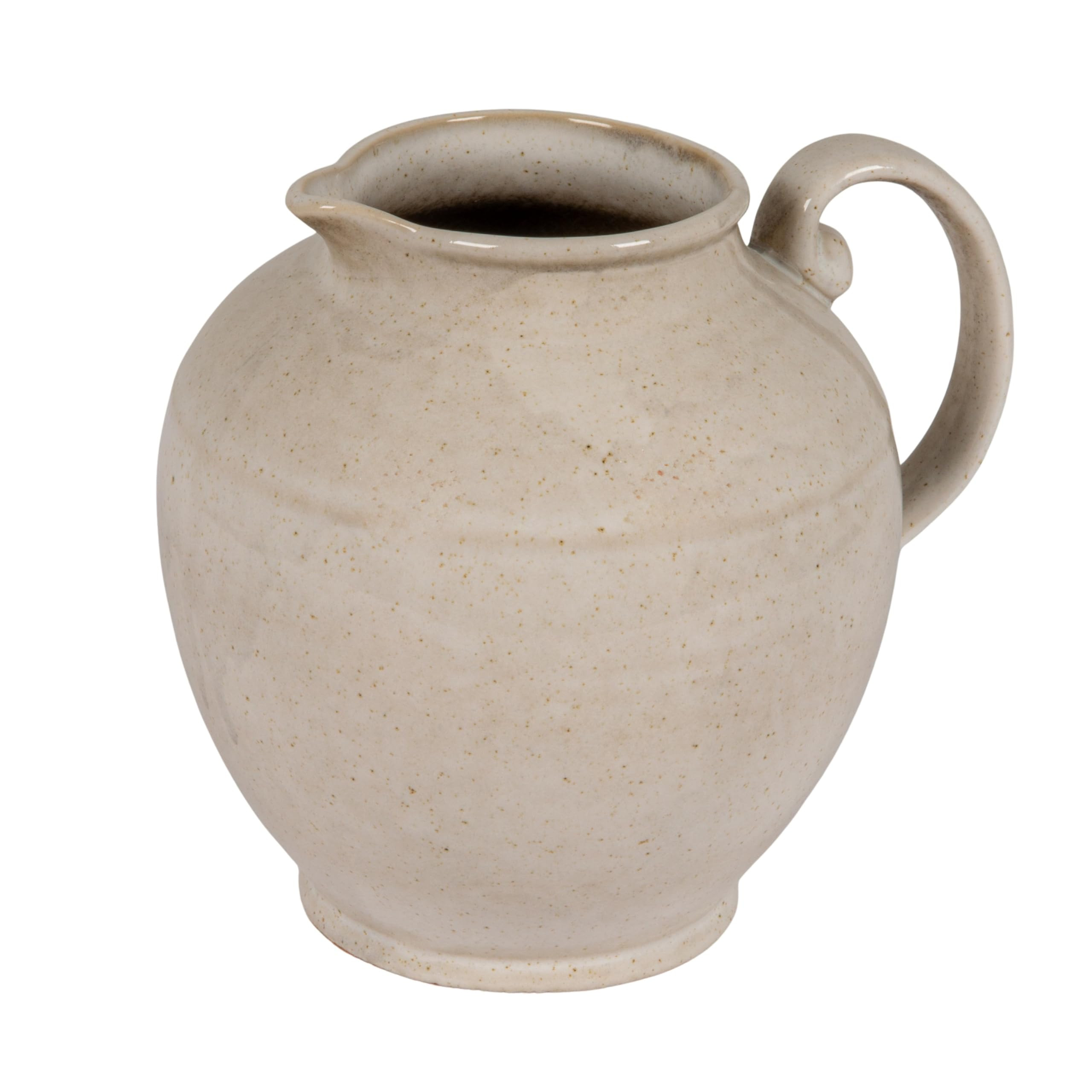 Creative Co-Op Stoneware Pitcher with Reactive Glaze, Cream | Amazon (US)