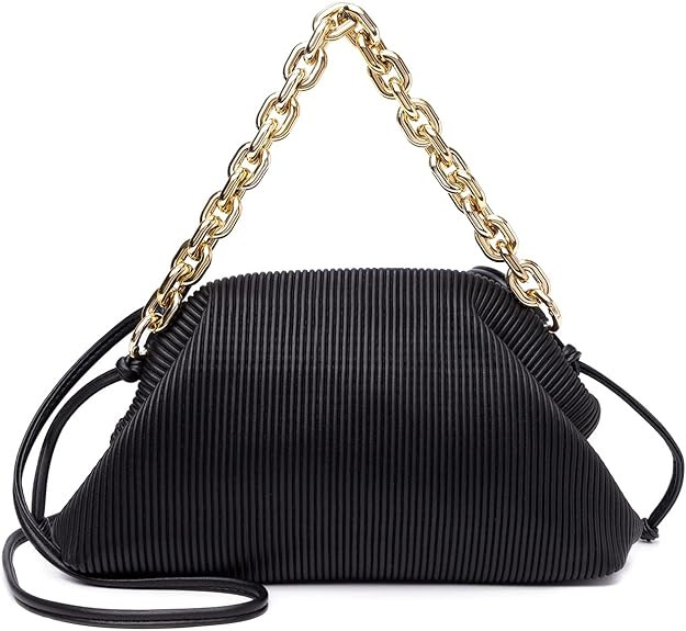 Women Dumpling Shoulder Bag Designer Chain Handbag Soft Cloud Crossbody Pouch Bag Ruched Clutch P... | Amazon (US)