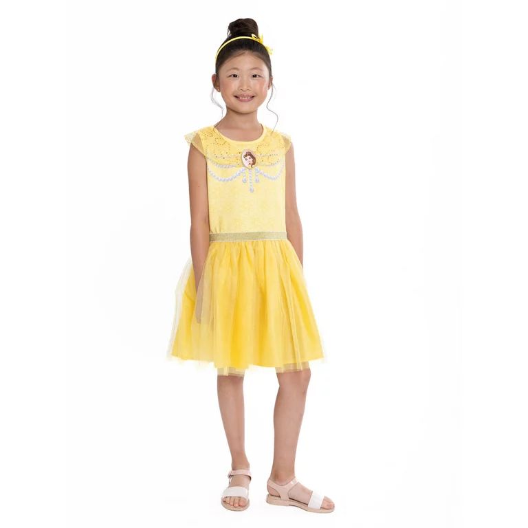 Disney Princess Girls Belle Cosplay Dress, Sizes 4-16 | Walmart (US)