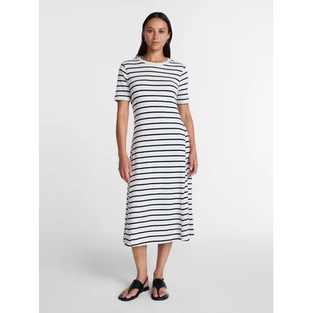 Time and Tru Women’s and Women’s Plus Seamed Midi Dress Size XS-4X | Walmart (US)