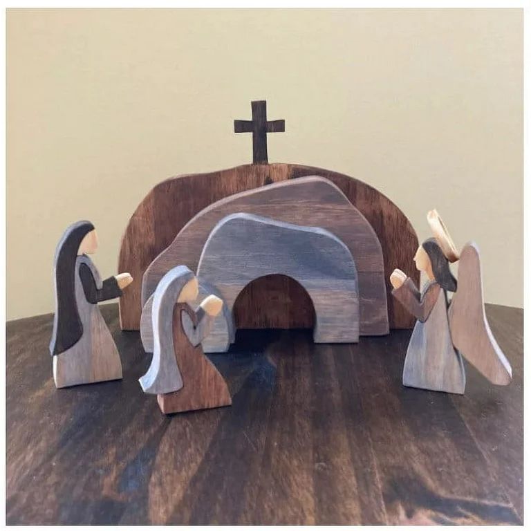 Holloyiver Easter Scene Wooden Decoration, Christian Decor Gifts Empty Tomb, Easter Decor Nativit... | Walmart (US)