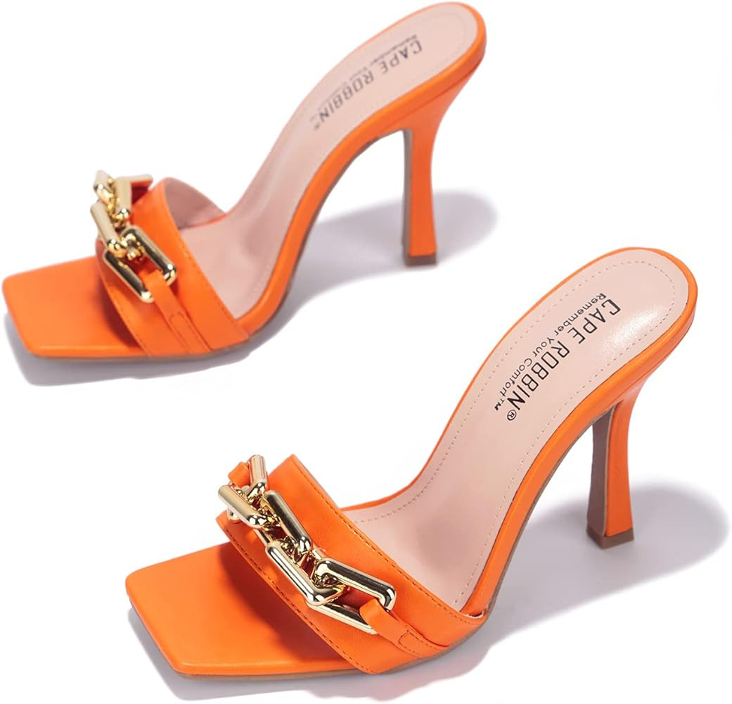 Cape Robbin Intermix Sexy Stiletto High Heels for Women, Square Open Toe Shoes Heels | Amazon (US)