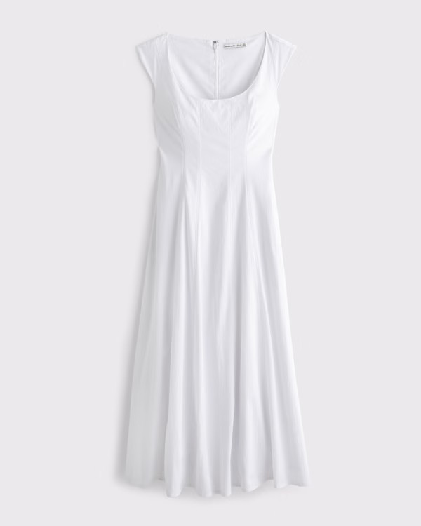 The A&F Mila Cap Sleeve Midi Dress | Abercrombie & Fitch (UK)