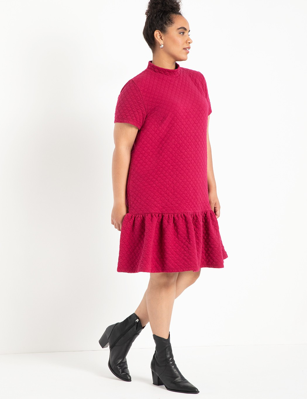 Textured Knit Dropped Waist Dress | Eloquii
