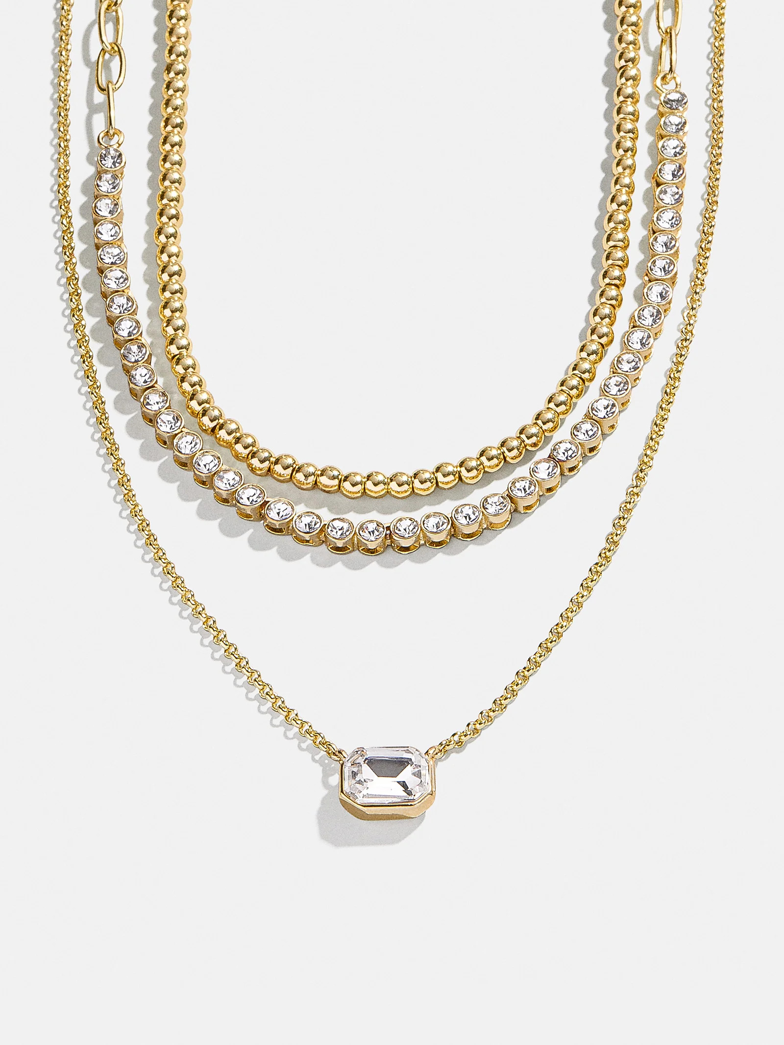 Kenna Layered Necklace - Gold/Pavé | BaubleBar