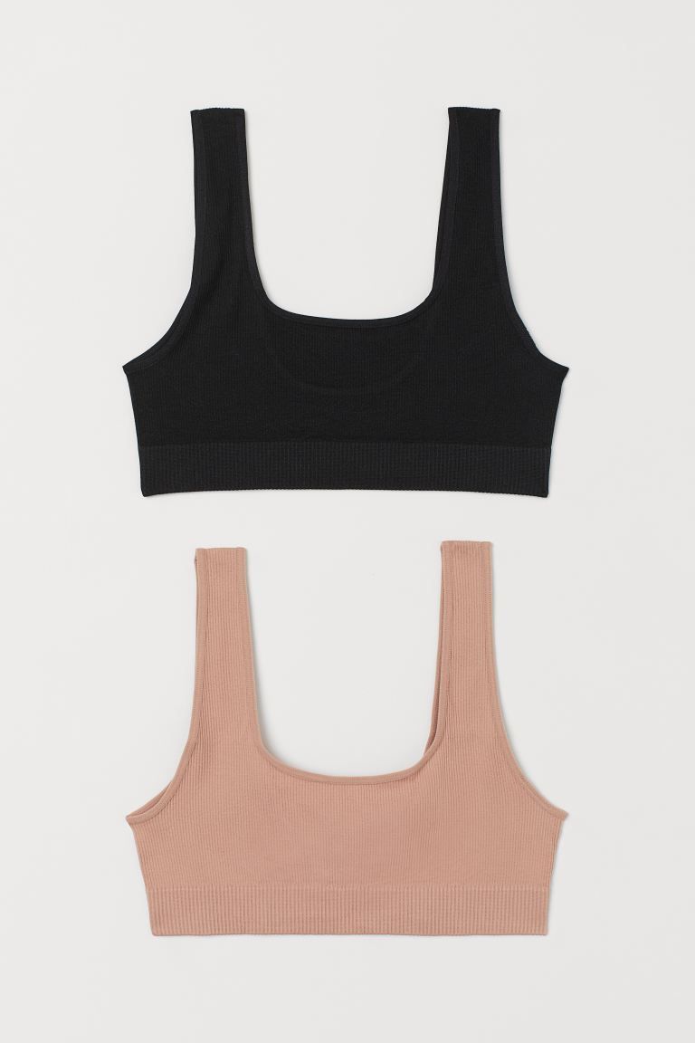 2-pack seamless bra tops | H&M (UK, MY, IN, SG, PH, TW, HK)