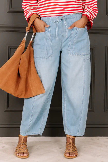 Staying Hopeful Denim Barrel Pant | The Willow Tree