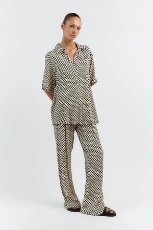 MAE BLACK/CREAM GEO VACATION SHIRT | DISSH