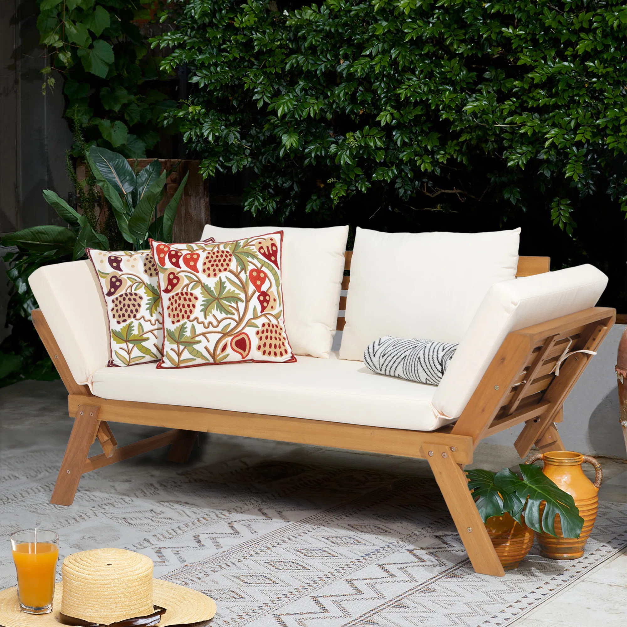 Geil 82.9'' Wide Outdoor Patio Daybed with Cushions | Wayfair North America