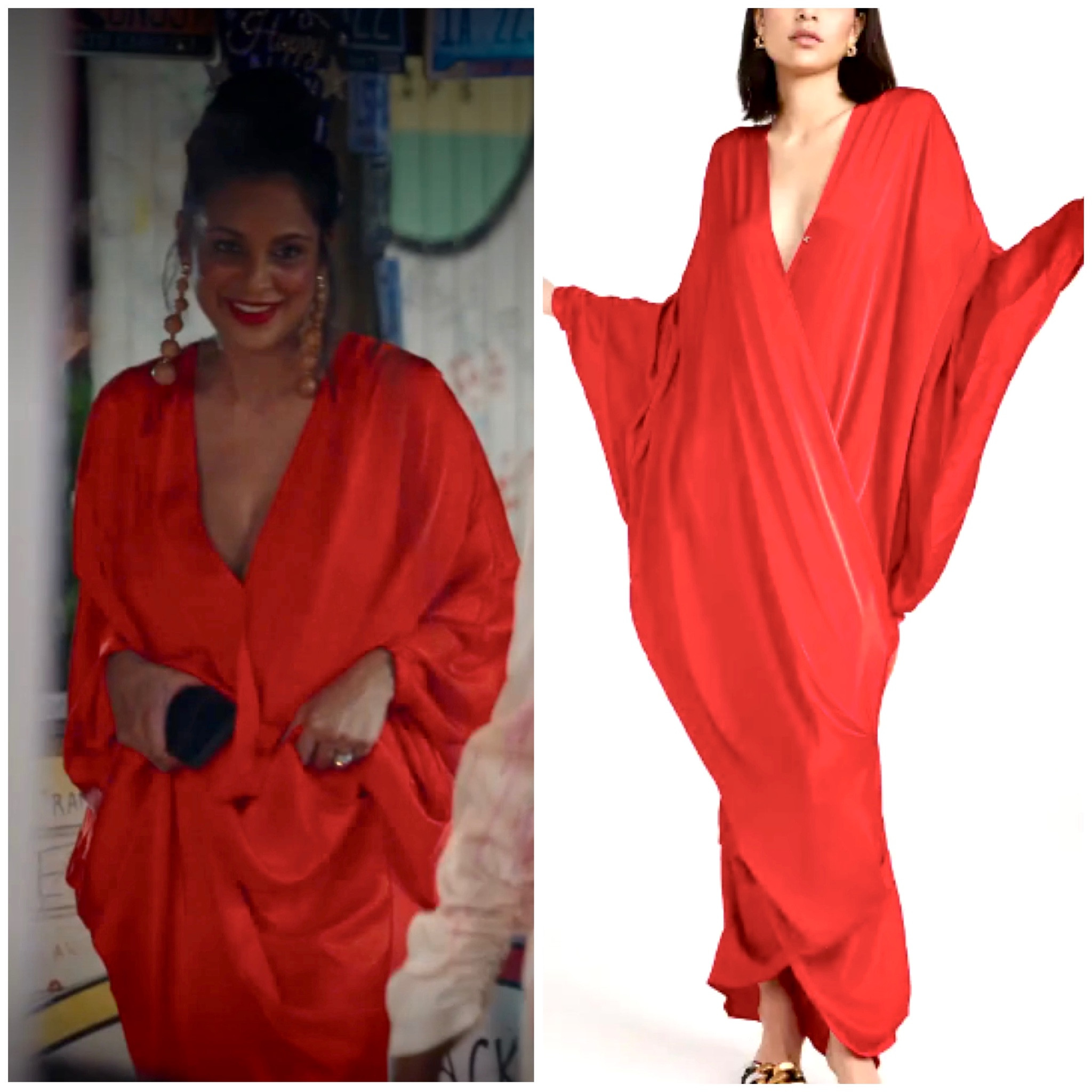 Jessel Taank’s Red Caftan Dress in Anguilla 