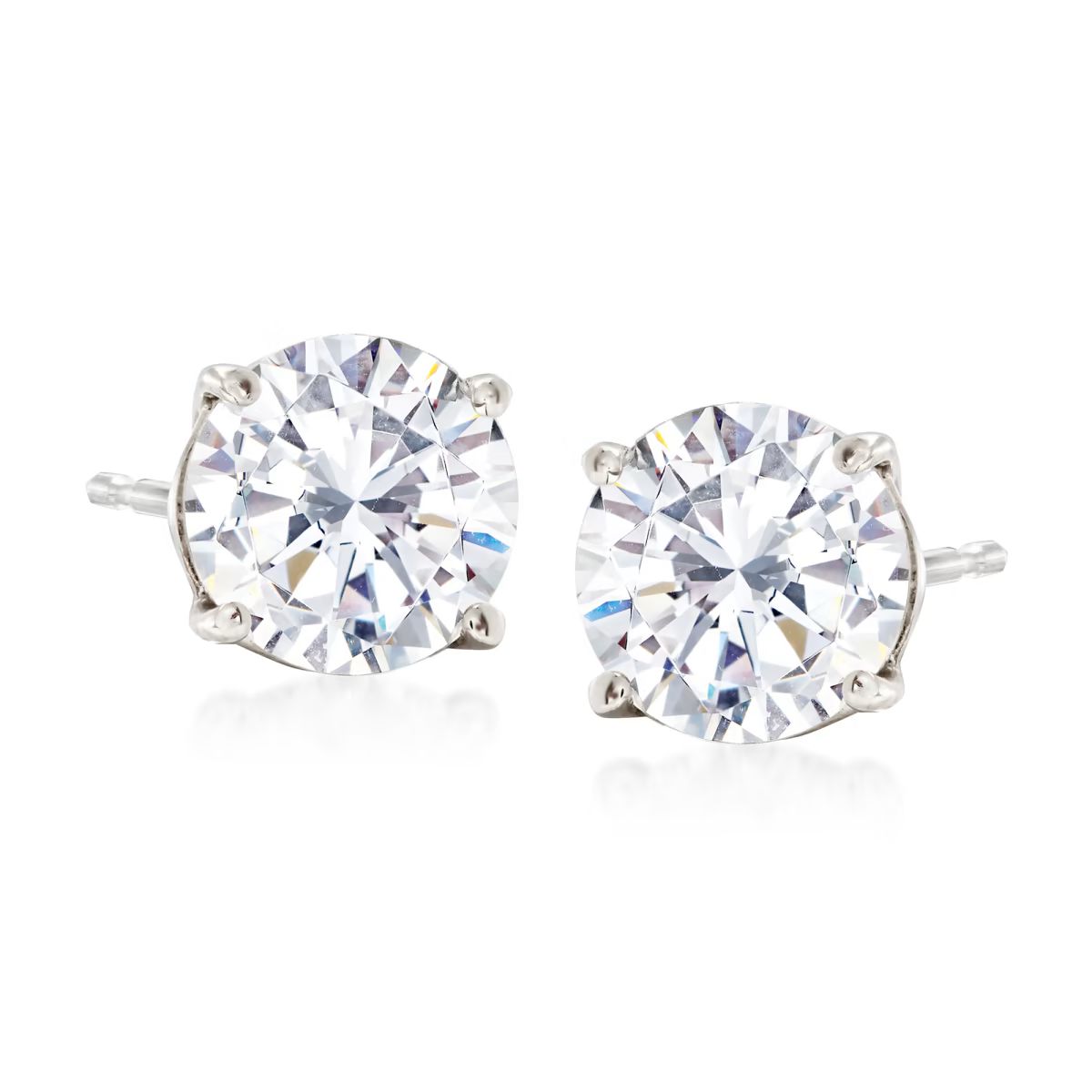 2.00 ct. t.w. CZ Stud Earrings in 14kt White Gold | Ross-Simons