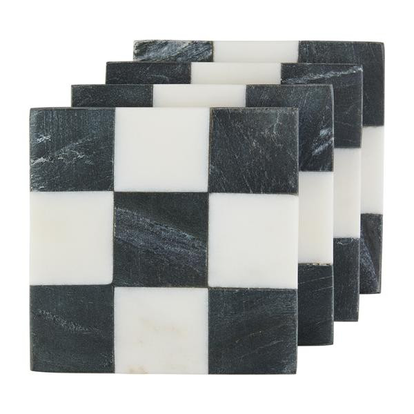 Square Checkered Coaster Set | Mud Pie