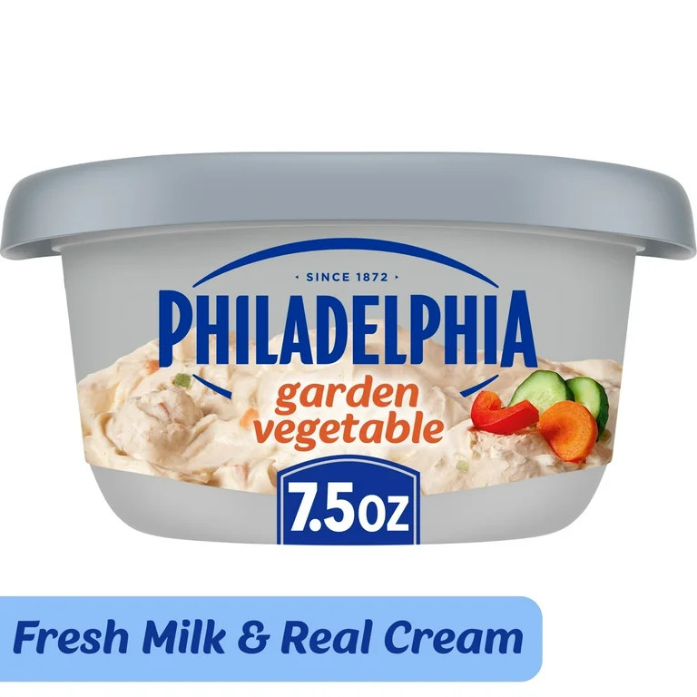 Philadelphia Garden Vegetable Cream Cheese Spread, 7.5 oz Tub | Walmart (US)