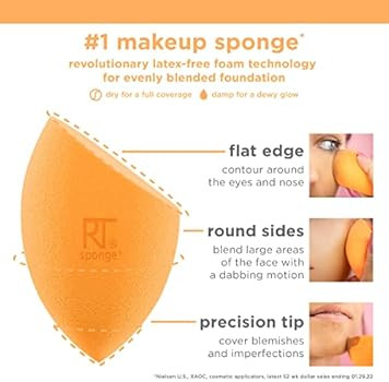 Real Techniques Miracle Complexion Sponge, Makeup Blender for Liquid and Cream Foundation, Full C... | Amazon (US)