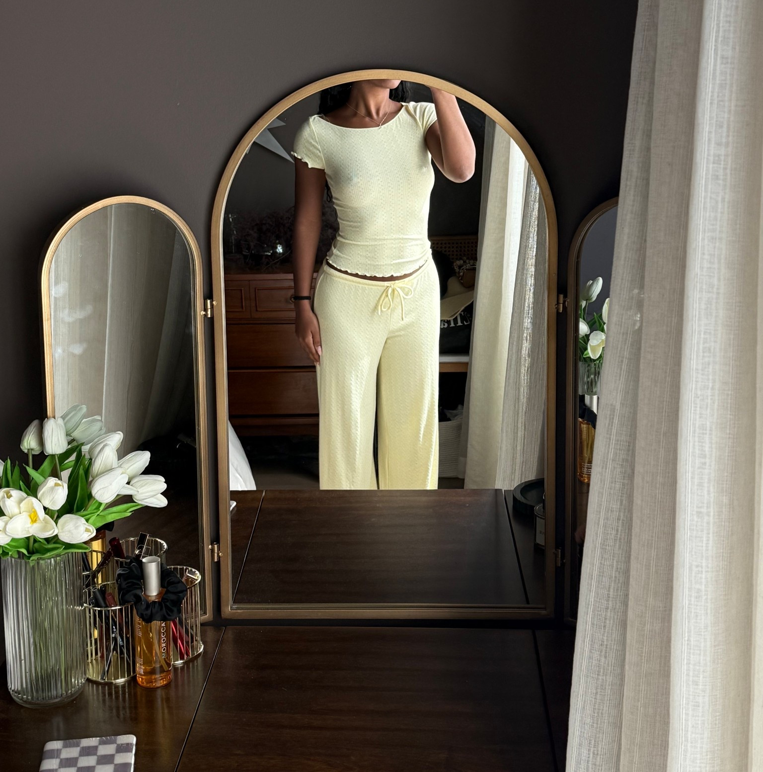 Butter yellow pj set 💛//XS in both 