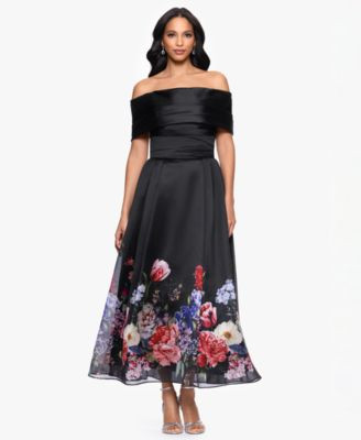 Women's Off-The-Shoulder Floral Print Dress | Macy's