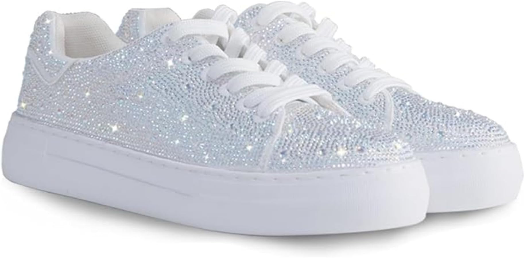 Suokdil Sparkle Rhinestone Sneakers for Women Bling Sneakers Rhinestone Sneakers White Shoe Glitt... | Amazon (US)