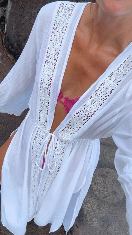 This long swim cover-up is so pretty and you could easily throw it on over any type of swimsuit! 

#LTKswim #LTKstyletip #LTKfindsunder100