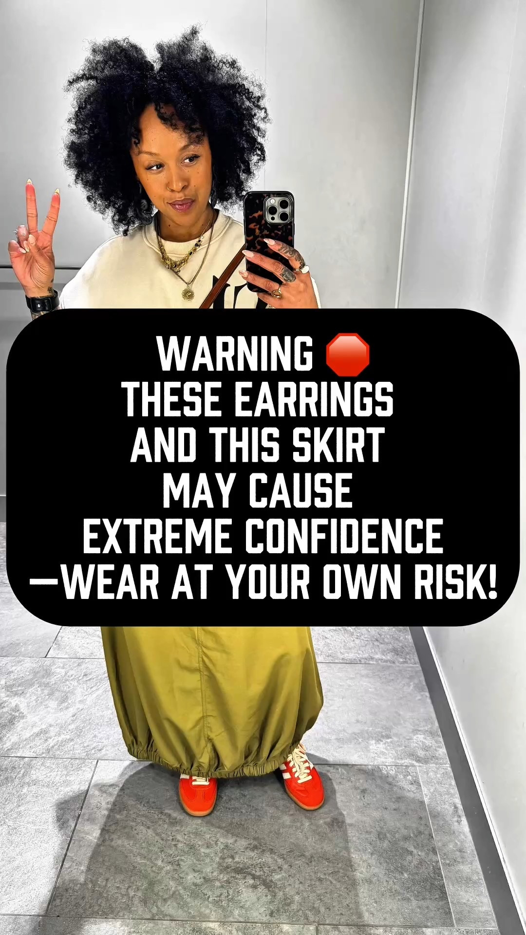 Your outfit is a canvas, and these handcrafted earrings by Geminiflyiii are the masterpiece! 🎉 Style them with a vibrant Temu skirt and embrace the beauty of being different. Confidence is your best accessory! 💖 #BeYourself #FashionForward 

For your reference I am 5’6” and 184lbs.

👌🏽Earrings- handmade by Geminiflyii
👌🏽sweatshirt- sz. L (H&M)
👌🏽skirt- sz. XL (Temu)
👌🏽Sneakers- Sambas (Adidas)
👌🏽handbag- Dooney & Bourke vintage 


#LTKWatchNow #LTKShoeCrush #LTKStyleTip