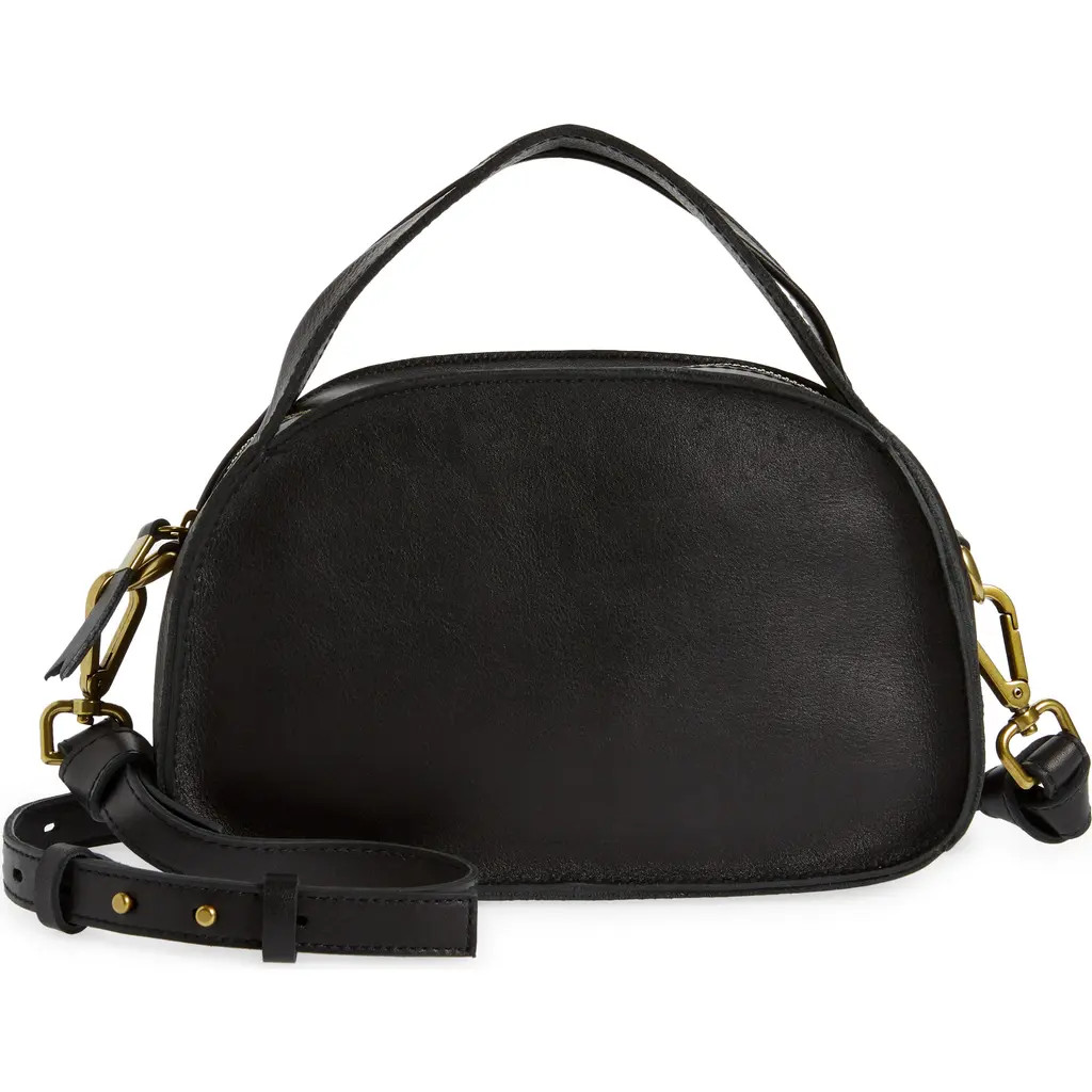 Madewell The Sydney Zip Top Crossbody Bag in True Black at Nordstrom | Nordstrom