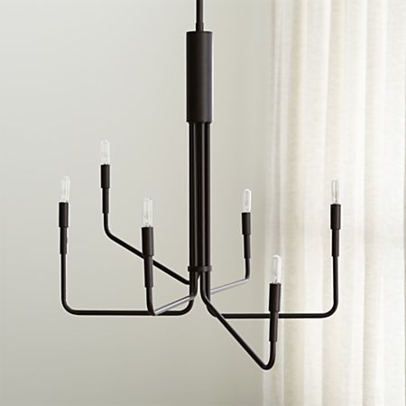 Clive 6-Arm Bronze Chandelier | Crate & Barrel