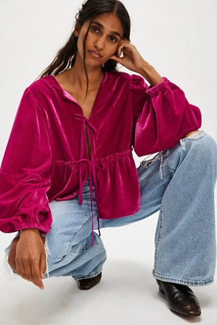 Brunch Babe Velvet Blouse | Free People (Global - UK&FR Excluded)