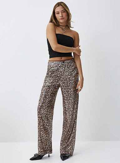 Sequined leopard pant | Simons