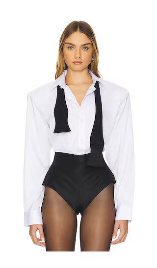 Toni Bow Tie Shirt in White | Revolve Clothing (Global)