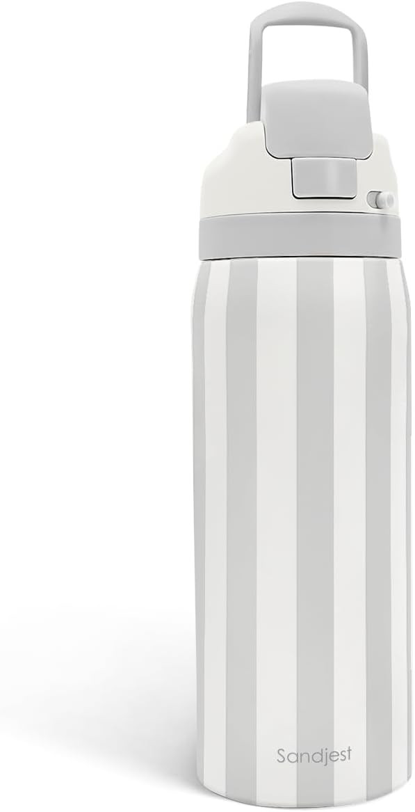 Stripe Insulated Stainless Steel Water Bottle with Straw for Sports and Travel, 32oz, Gifts for W... | Amazon (US)