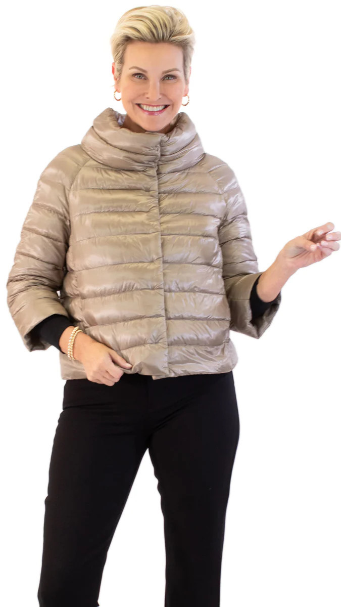 Sofia Mini Cape - Taupe | Pearls