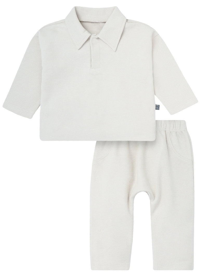 Modern Moments by Gerber Baby Boy Johnny Collar Top and Bottom Set, Sizes 0/3 Months - 24 Months | Walmart (US)