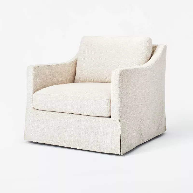 Vivian Park Upholstered Swivel Chair Cream - Threshold&amp;#8482; designed with Studio McGee | Target