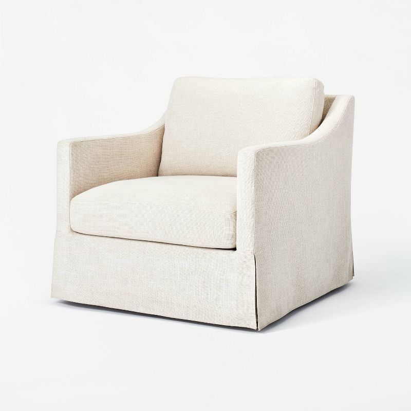 Vivian Park Upholstered Swivel Chair Cream - Threshold&#8482; designed with Studio McGee | Target
