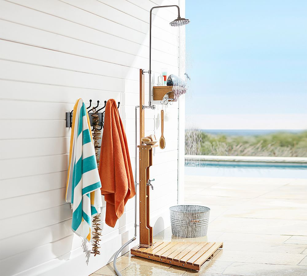 Eucalyptus Wood Outdoor Shower | Pottery Barn (US)
