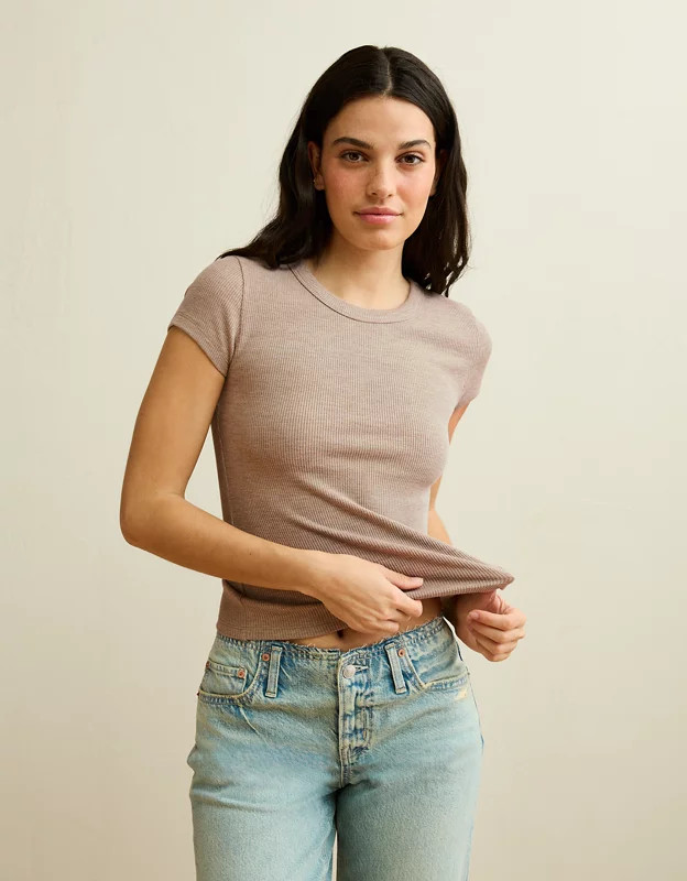 AE Hey Baby Waffle Tee | American Eagle Outfitters (US & CA)