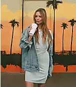 Side Twist Cap Sleeve Mini Dress | LOFT