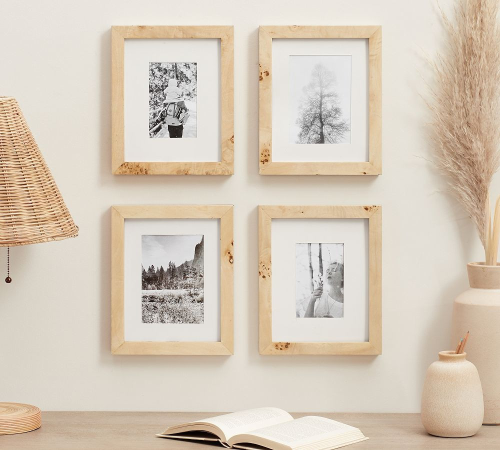 Burlwood Gallery Frames, S/4, 9""x11"" (4""x6"", 5""x7"" Opening) | Pottery Barn (US)
