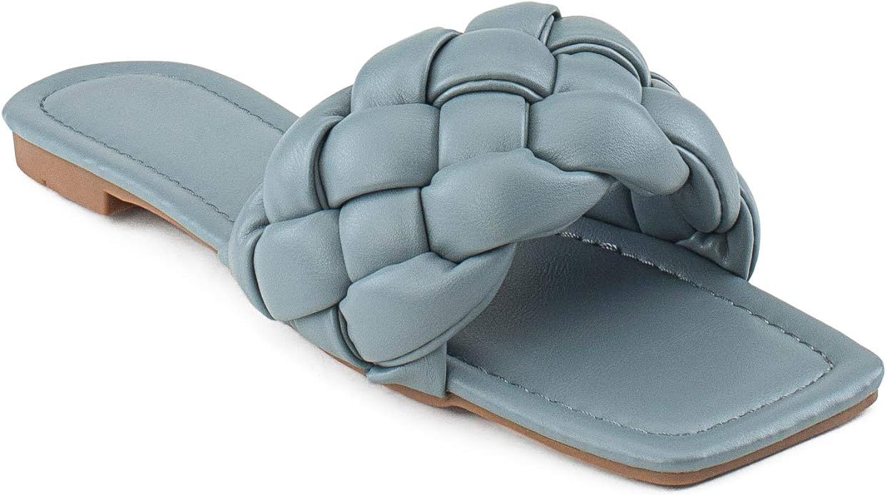 RF ROOM OF FASHION Women's Open Square Toe Trendy Slide Sandals | Amazon (US)