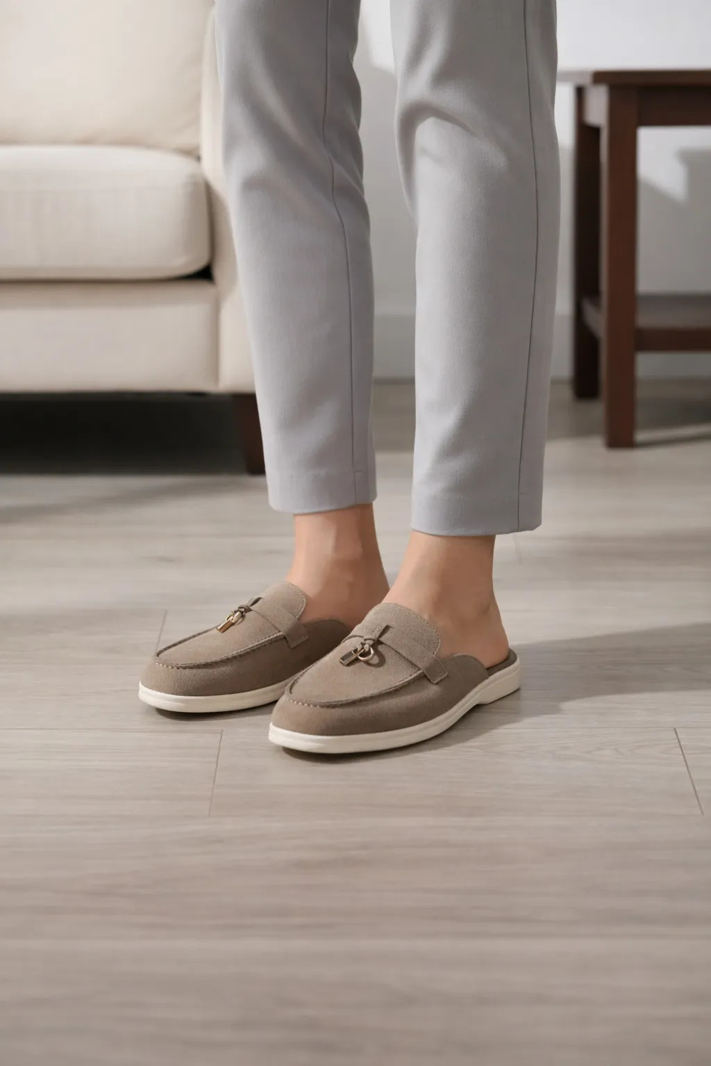 Taupe SEQWL Loafers Casual Microfibre Slip On Backless Almond Toe Shoes | Debenhams | Debenhams UK