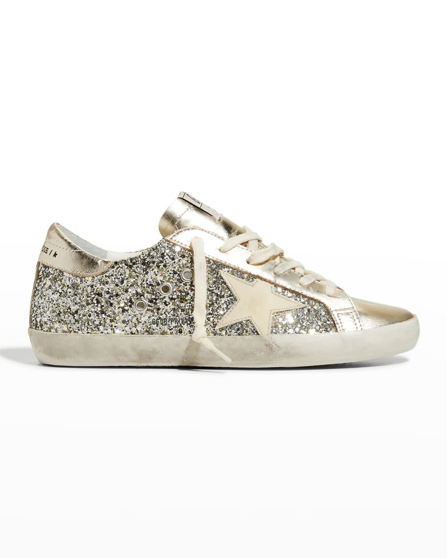 Golden Goose Superstar Metallic Glitter Low-Top Sneakers | Neiman Marcus