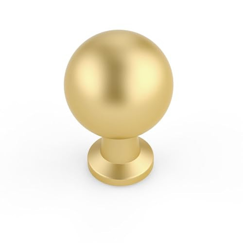 Amerdeco 10 Pack Kitchen Cabinet Knobs Brushed Gold Cabinet Knobs Bedroom Dresser Drawer Knobs Single Hole Cabinet Handles | Amazon (US)