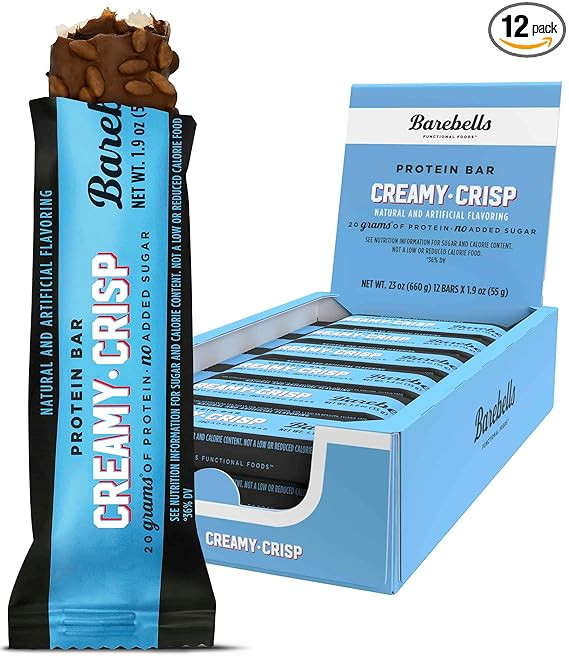 Barebells Protein Bars Creamy Crisp - 12 Count, 1.9oz Bars - Protein Snacks with 20g of High Prot... | Amazon (US)