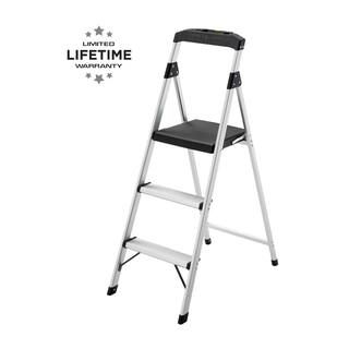 Gorilla Ladders 3-Step Aluminum Step Stool Ladder, 250 lbs. Type I Duty Rating GLA-3-2 - The Home... | The Home Depot