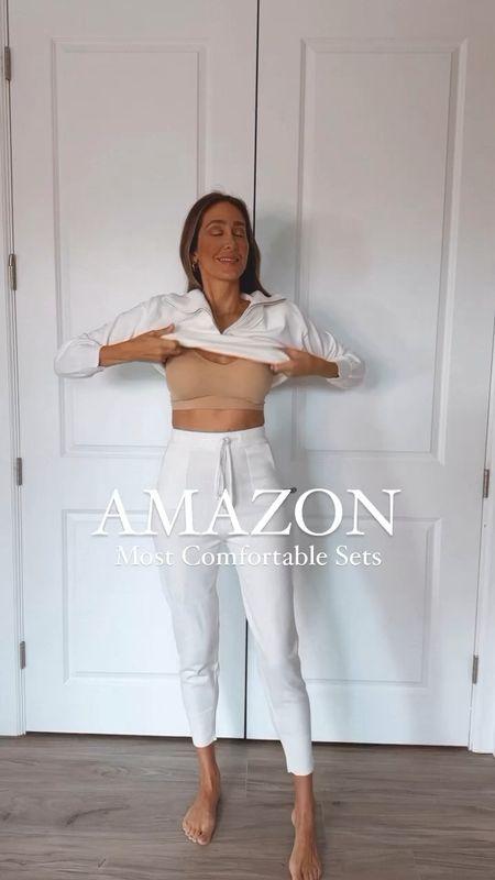 Hands down the most comfortable and stretchy Amazon set I’ve ever purchased! It runs tts / wearing a size small . Perfect for lounging or running errands. Lounge sets / staying home sets 



#LTKfindsunder100 #LTKSeasonal #LTKstyletip