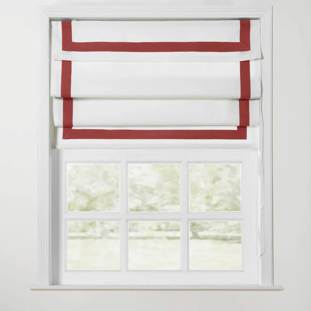 Tyrone Roman Shade with Border Cord Lift | TWOPAGES