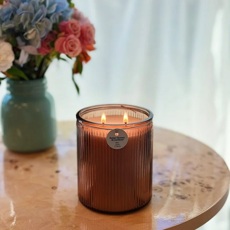 Better Homes & Gardens Red Lava Citrus Scented 2-Wick 17.1oz Ribbed Jar Candle | Walmart (US)