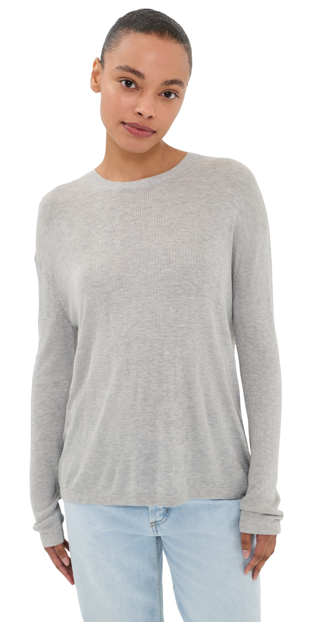 TWP Ribbed Top Light Heather Grey L | Shopbop