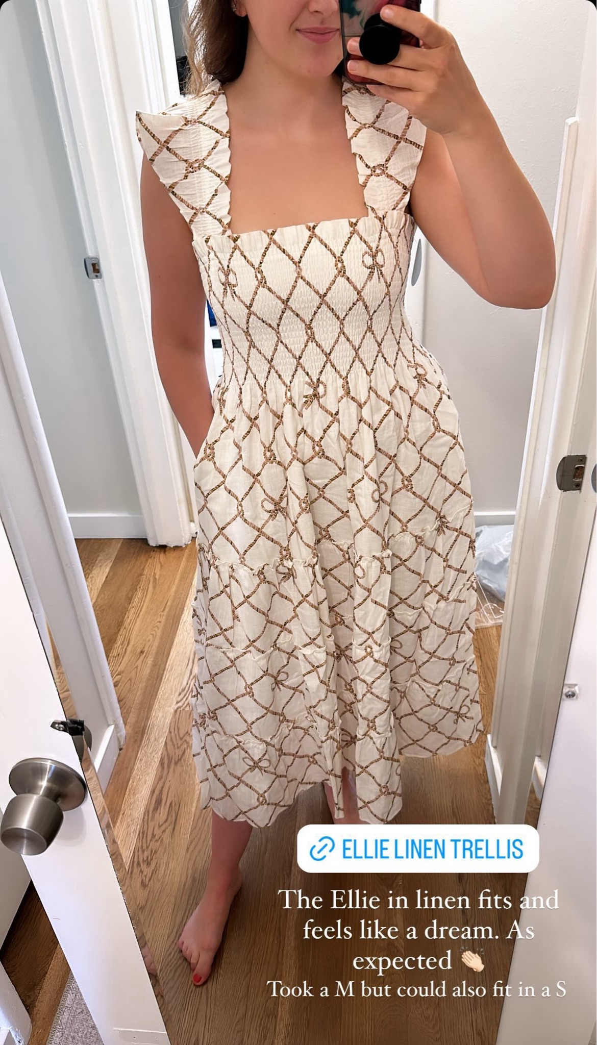 Obsessed with this linen Nap Dress. I took a M, but could easily have taken a S  
